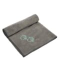 Grey Trixie Towel with green pawprint motif