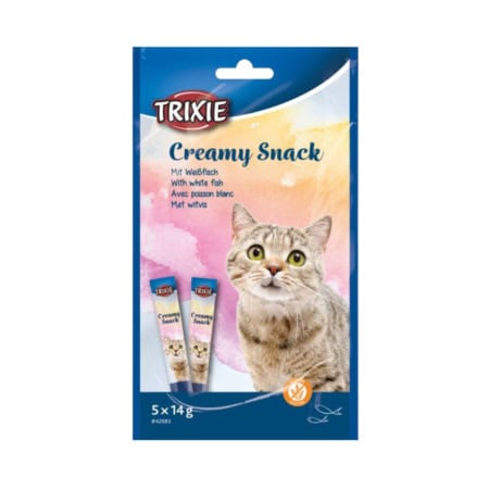 Trixie creamy snack for cat. Flavour: White Fish